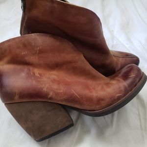 Korks Kork  Leather Ankle Boots Bootie Brown 9.5M